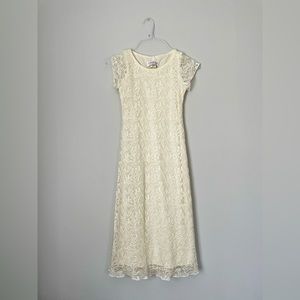 Rn Kidz Formal Girl’s Dress. White/Ivory. Lace. Modest. Size 10.